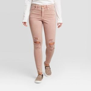 Universal Thread | Pink Distressed Skinny Jeans Size 8/29R